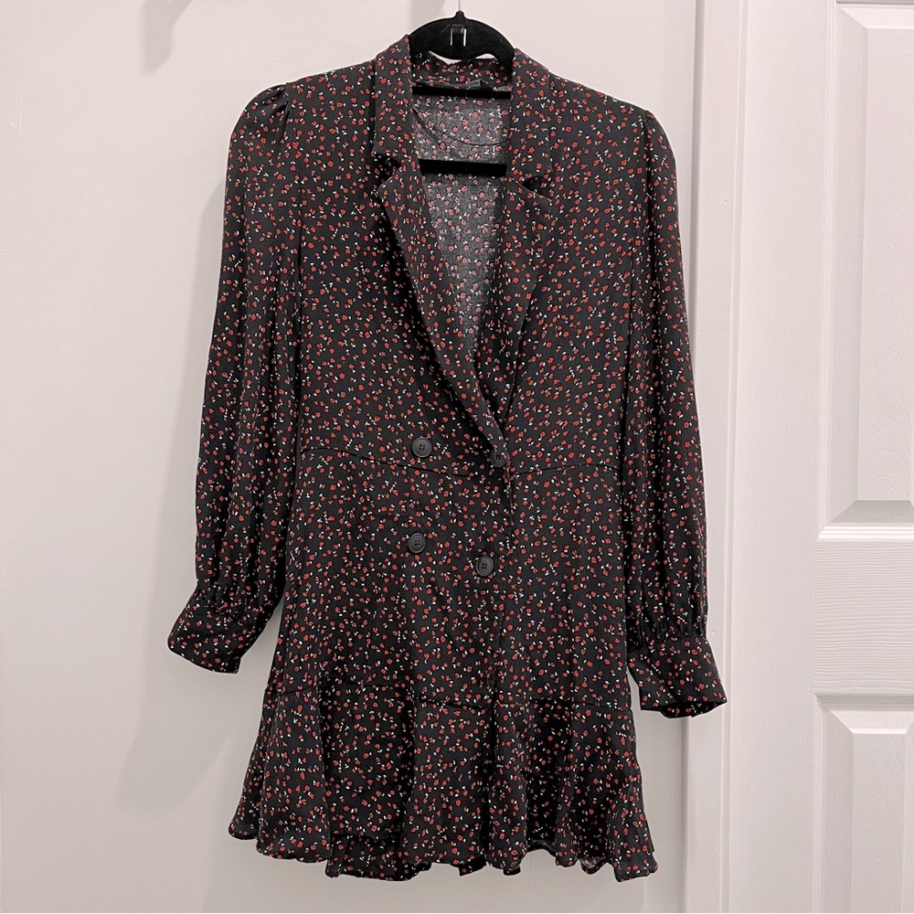 Zara black ditsy print romper